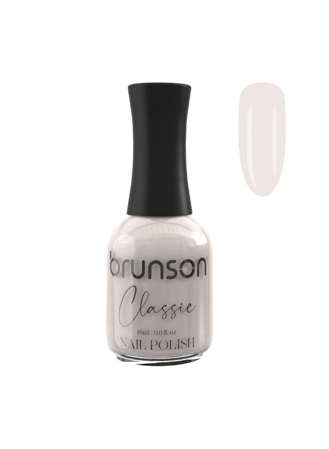 Brunson Classic Nail Polish 18ml Fast Dry Nail Lacquer Nail Harderner Normal Polish Glossy Gel Effect Quick Air Dry Long-Lasting Natural Nail Enamel Salon Quality Manicure Pedicure Regular Polish - Image 1
